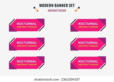 Modern abstract vector banner set. Flat geometric shape with different colors and different style. Template for web or print design, ready to use.