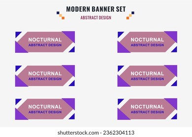 Modern abstract vector banner set. Flat geometric shape with different colors and different style. Template for web or print design, ready to use.