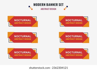 Modern abstract vector banner set. Flat geometric shape with different colors and different style. Template for web or print design, ready to use.