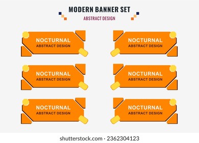 Conjunto de banner vectorial abstracto moderno. Forma geométrica plana con colores diferentes y estilo diferente. Plantilla para diseño web o de impresión, lista para usar.