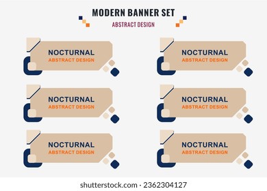 Conjunto de banner vectorial abstracto moderno. Forma geométrica plana con colores diferentes y estilo diferente. Plantilla para diseño web o de impresión, lista para usar.