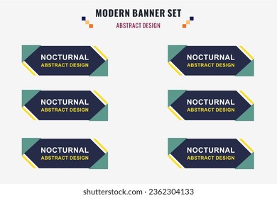 Conjunto de banner vectorial abstracto moderno. Forma geométrica plana con colores diferentes y estilo diferente. Plantilla para diseño web o de impresión, lista para usar.