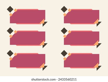Modern abstract vector banner set. Flat geometric shapes of different colors and different style. Template for web or print design.