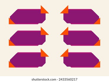 Modern abstract vector banner set. Flat geometric shapes of different colors and different style. Template for web or print design.