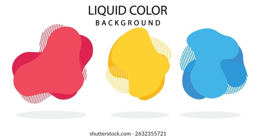 Modern abstract vector banner set. Flat geometric liquid form with various colors. Modern vector template, Template for the design of a logo, flyer or presentation.