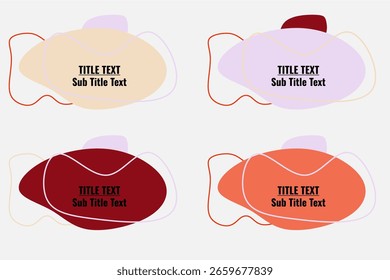 Conjunto moderno de banner de vetor abstrato. Formas geométricas planas de diferentes cores e diferentes estilos. Modelo para design de impressão ou Web.