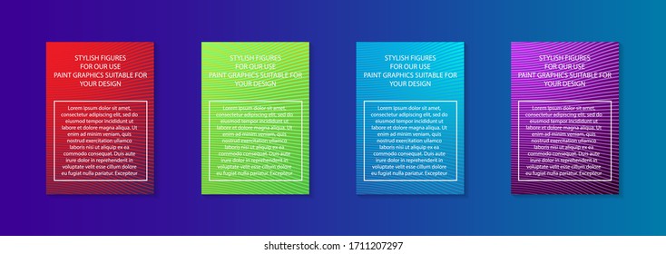 Modern abstract vector banner set.Minimal cover design. Colorful halftone gradients. Future geometric patterns. EPS 10 vector. Modern vector template for banner