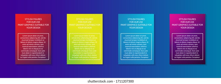 Modern abstract vector banner set.Minimal cover design. Colorful halftone gradients. Future geometric patterns. EPS 10 vector. Modern vector template for banner