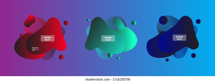 Modern abstract vector banner set.Minimal cover design. Colorful halftone gradients. Future geometric patterns. EPS 10 vector. Modern vector template for banner, logo, social post. Futuristic