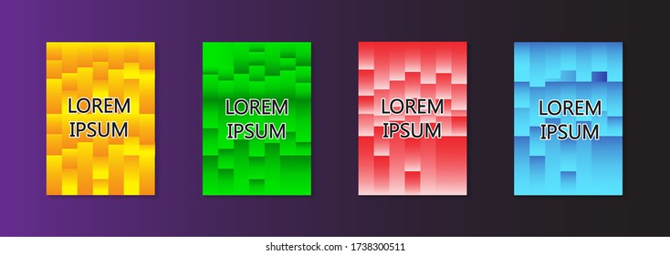 Modern abstract vector banner set.Minimal cover design. Colorful halftone gradients. Future geometric patterns. EPS 10 vector. Modern vector template for banner.
