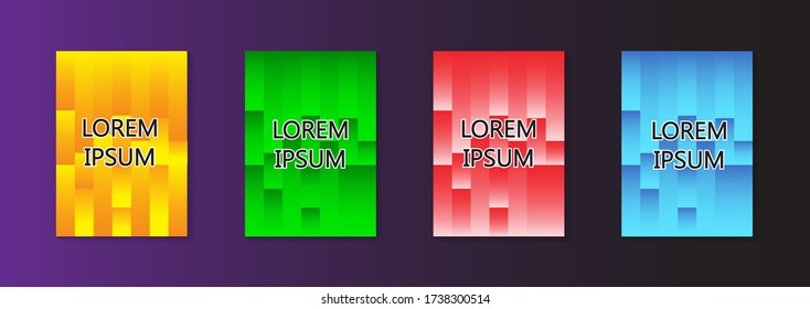 Conjunto de banner vectorial abstracto moderno.Diseño de cubierta mínima. Gradientes de medio tono coloridos. Patrones geométricos futuros. Vector EPS 10. Plantilla vectorial moderna para banner.