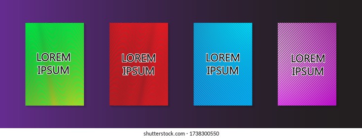 Conjunto de banner vectorial abstracto moderno.Diseño de cubierta mínima. Gradientes de medio tono coloridos. Patrones geométricos futuros. Vector EPS 10. Plantilla vectorial moderna para banner.