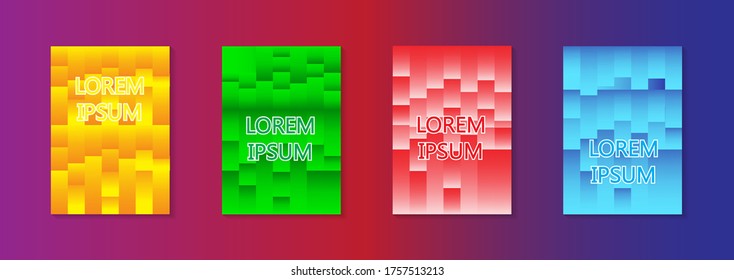 Modern abstract vector banner set.Minimal cover design. Colorful halftone gradients. Future geometric patterns. EPS 10 vector. 