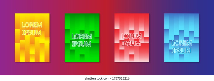 Modern abstract vector banner set.Minimal cover design. Colorful halftone gradients. Future geometric patterns. EPS 10 vector. 
