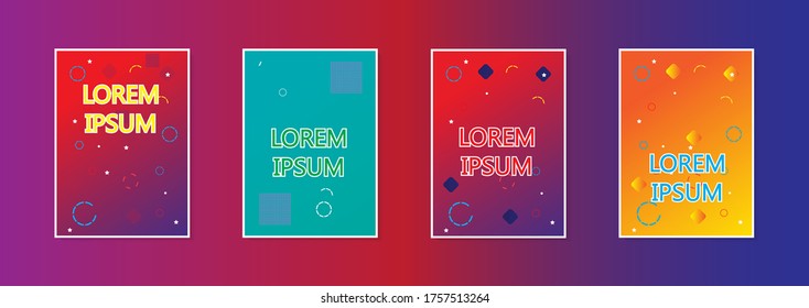 Modern abstract vector banner set.Minimal cover design. Colorful halftone gradients. Future geometric patterns. EPS 10 vector. 