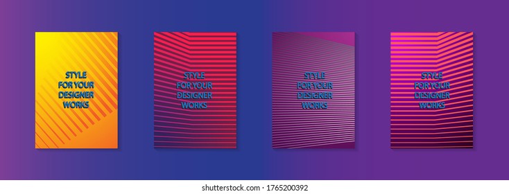 Conjunto de banner vectorial abstracto moderno.Diseño de cubierta mínima. Gradientes de medio tono coloridos. Patrones geométricos futuros. Vector EPS 10. Plantilla vectorial moderna para banner, logo, publicación social. Tendencia futurista d