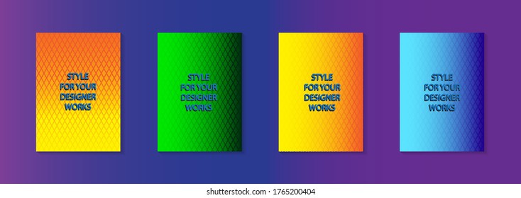 Conjunto de banner vectorial abstracto moderno.Diseño de cubierta mínima. Gradientes de medio tono coloridos. Patrones geométricos futuros. Vector EPS 10. Plantilla vectorial moderna para banner, logotipo, publicación social