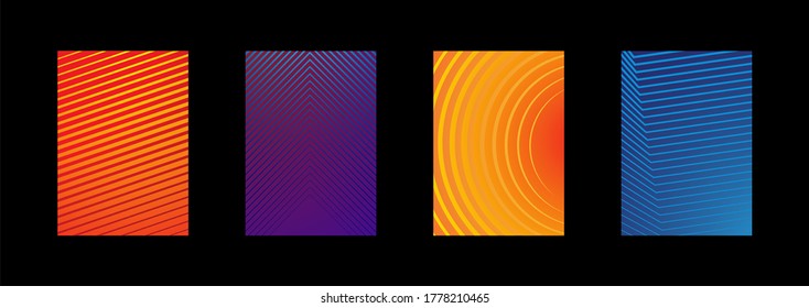 Modern abstract vector banner set.Minimal cover design. Colorful halftone gradients. Future geometric patterns. EPS 10 vector. Modern vector template for banner, logo, social post. Futuristic trendy d