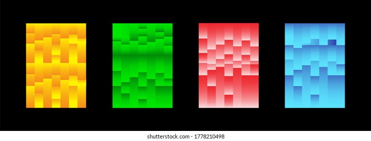 Modern abstract vector banner set.Minimal cover design. Colorful halftone gradients. Future geometric patterns. EPS 10 vector. Modern vector template for banner, logo, social post. Futuristic trendy d