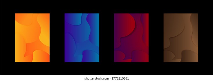 Modern abstract vector banner set.Minimal cover design. Colorful halftone gradients. Future geometric patterns. EPS 10 vector. Modern vector template for banner, logo, social post. Futuristic trendy d