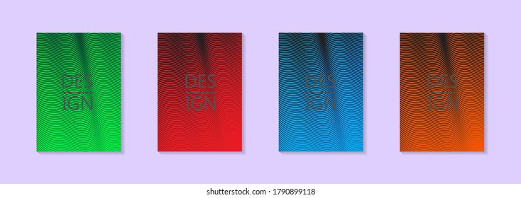 Conjunto de banner vectorial abstracto moderno.Diseño de cubierta mínima. Gradientes de medio tono coloridos. Patrones geométricos futuros. Vector EPS 10. Plantilla vectorial moderna para banner, logo, publicación social. Tendencia futurista d