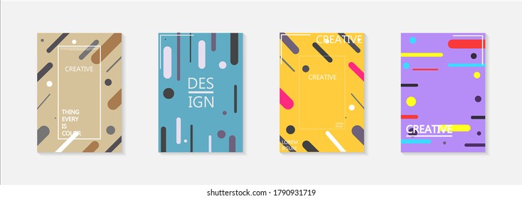 Modern abstract vector banner set.Minimal cover design. Colorful halftone gradients. Future geometric patterns. EPS 10 vector. Modern vector template for banner, logo, social post. Futuristic trendy d