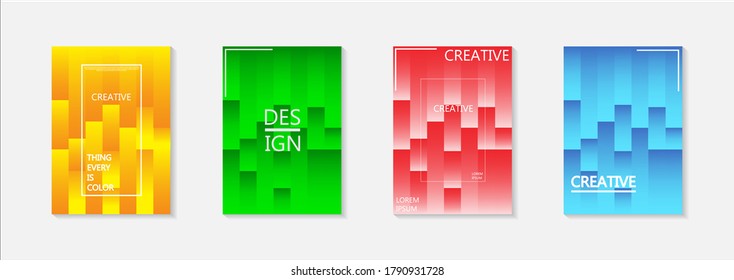 Modern abstract vector banner set.Minimal cover design. Colorful halftone gradients. Future geometric patterns. EPS 10 vector. Modern vector template for banner, logo, social post. Futuristic trendy d