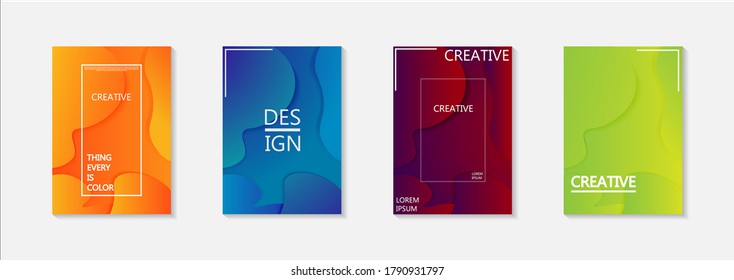 Modern abstract vector banner set.Minimal cover design. Colorful halftone gradients. Future geometric patterns. EPS 10 vector. Modern vector template for banner, logo, social post. Futuristic trendy d