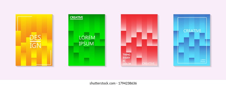Modern abstract vector banner set.Minimal cover design. Colorful halftone gradients. Future geometric patterns. EPS 10 vector. Modern vector template for banner, logo, social post. Futuristic trendy d