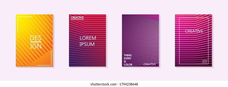 Conjunto de banner vectorial abstracto moderno.Diseño de cubierta mínima. Gradientes de medio tono coloridos. Patrones geométricos futuros. Vector EPS 10. Plantilla vectorial moderna para banner, logo, publicación social. Tendencia futurista d