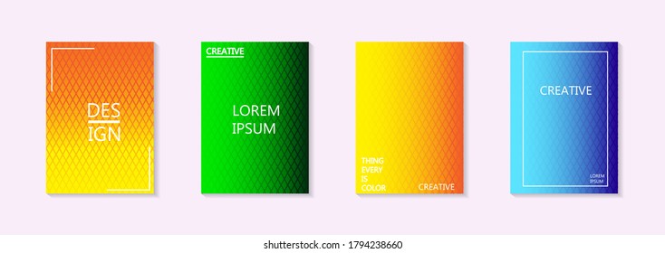 Modern abstract vector banner set.Minimal cover design. Colorful halftone gradients. Future geometric patterns. EPS 10 vector. Modern vector template for banner, logo, social post. Futuristic trendy d