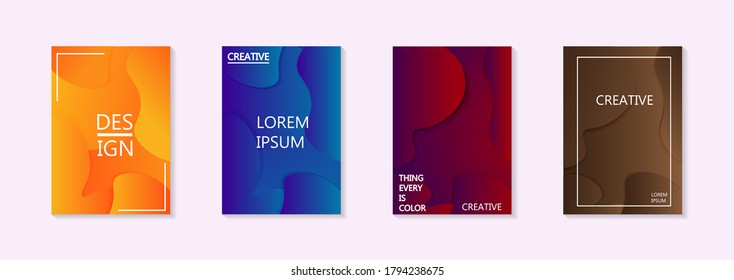 Modern abstract vector banner set.Minimal cover design. Colorful halftone gradients. Future geometric patterns. EPS 10 vector. Modern vector template for banner, logo, social post. Futuristic trendy d
