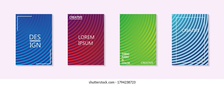 Conjunto de banner vectorial abstracto moderno.Diseño de cubierta mínima. Gradientes de medio tono coloridos. Patrones geométricos futuros. Vector EPS 10. Plantilla vectorial moderna para banner, logo, publicación social. Tendencia futurista d