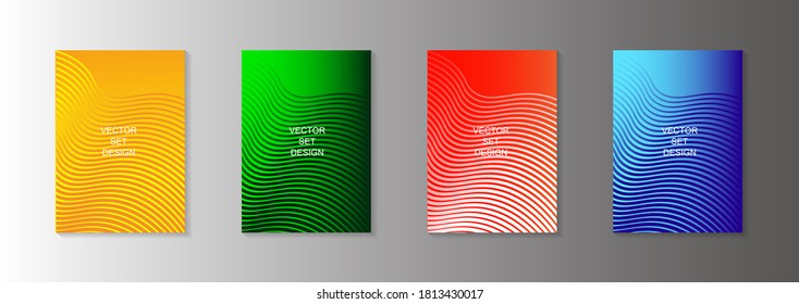 Modern abstract vector banner set.Minimal cover design. Colorful halftone gradients. Future geometric patterns. EPS 10 vector. Modern vector template for banner