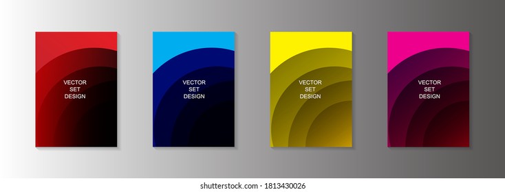 Modern abstract vector banner set.Minimal cover design. Colorful halftone gradients. Future geometric patterns. EPS 10 vector. Modern vector template for banner