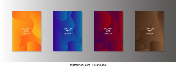Modernes abstraktes Vektorbanner-Set.Minimales Cover-Design. Farbige Halbtongradienten. Zukünftige geometrische Muster. EPS10-Vektor. Moderne Vektorvorlage für Banner