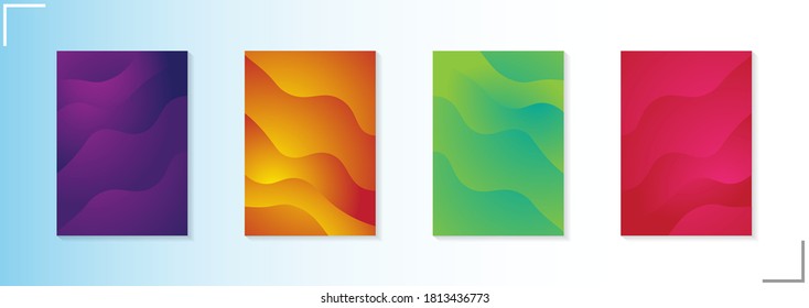Modern abstract vector banner set.Minimal cover design. Colorful halftone gradients. Future geometric patterns. EPS 10 vector. Modern vector template for banner, logo, social post. Futuristic trendy