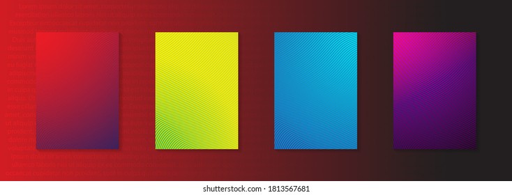 Conjunto de banner vectorial abstracto moderno.Diseño de cubierta mínima. Gradientes de medio tono coloridos. Patrones geométricos futuros. Vector EPS 10. Plantilla vectorial moderna para banner, logo, publicación social. Tendencia futurista d
