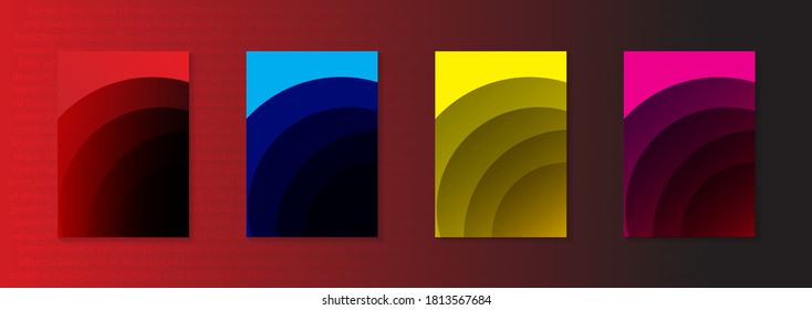 Modern abstract vector banner set.Minimal cover design. Colorful halftone gradients. Future geometric patterns. EPS 10 vector. Modern vector template for banner, logo, social post. Futuristic trendy d