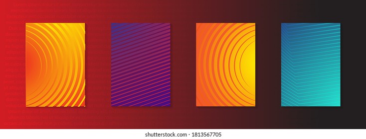 Modern abstract vector banner set.Minimal cover design. Colorful halftone gradients. Future geometric patterns. EPS 10 vector. Modern vector template for banner, logo, social post. Futuristic trendy d