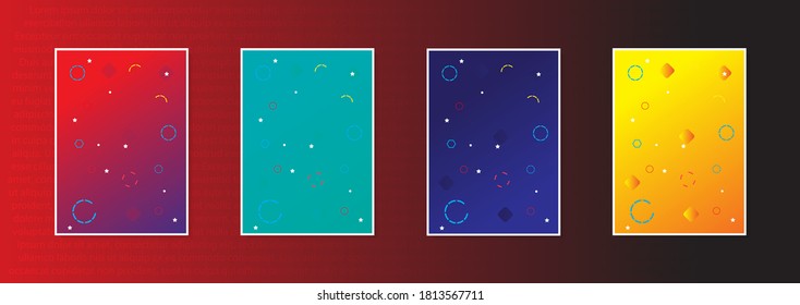 Modern abstract vector banner set.Minimal cover design. Colorful halftone gradients. Future geometric patterns. EPS 10 vector. Modern vector template for banner, logo, social post. Futuristic trendy d