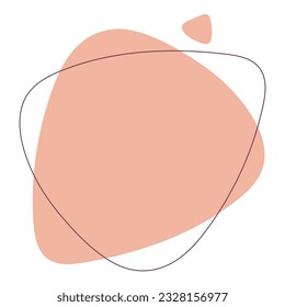 Modern abstract vector banner. Shape abstract orange pastel color with line vector illustration isolated on white background