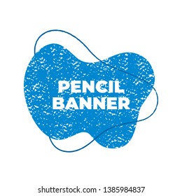 Modern abstract vector banner template. Flat geometric blue pen hatching with place for text. Template for design of logo, flyer or presentation of art education and school. EPS10 illustration.