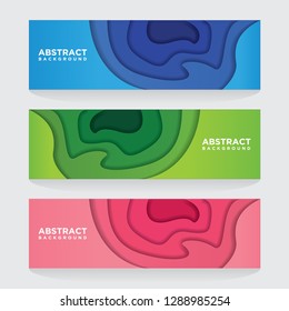 Modern abstract vector banners with 3D abstract backgrounds and paper cutouts. Modern vector templates, templates for business presentation designs, leaflets, posters and invitations. EPS 10