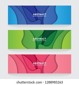 Modern abstract vector banners with 3D abstract backgrounds and paper cutouts. Modern vector templates, templates for business presentation designs, leaflets, posters and invitations. EPS 10