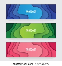 Modern abstract vector banners with 3D abstract backgrounds and paper cutouts. Modern vector templates, templates for business presentation designs, leaflets, posters and invitations. EPS 10