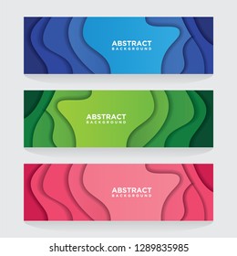 Modern abstract vector banners with 3D abstract backgrounds and paper cutouts. Modern vector templates, templates for business presentation designs, leaflets, posters and invitations. EPS 10