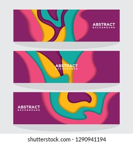 Modern abstract vector banners with 3D abstract backgrounds and paper cutouts. Modern vector templates, templates for business presentation designs, leaflets, posters and invitations. EPS 10