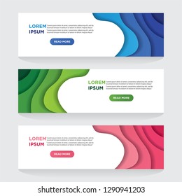 Modern abstract vector banners with 3D abstract backgrounds and paper cutouts. Modern vector templates, templates for business presentation designs, leaflets, posters and invitations. EPS 10