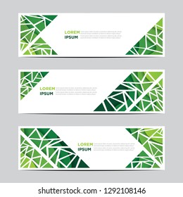 Modern abstract vector banners with abstract 3D green backgrounds and paper cutouts. Modern vector templates, templates for business presentation designs, leaflets, posters, and invitations. EPS 10